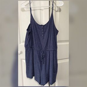 Navy Blue Striped Jumpsuit